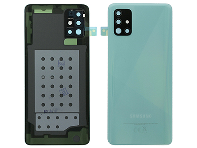 Samsung Galaxy A51 Cover Batteria + Vetrino Camera + Adesivi Blu (ECOSTORE)
