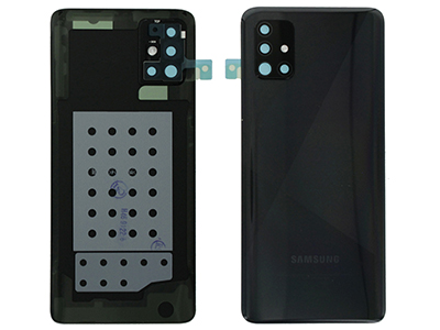 Samsung Galaxy A51 Cover Batteria + Vetrino Camera + Adesivi Nero (ECOSTORE)