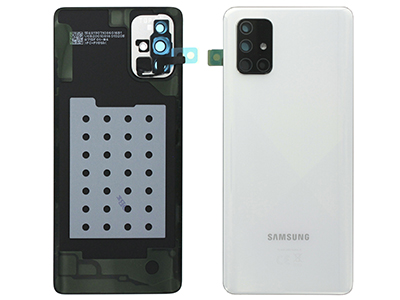 Samsung Galaxy A71 Cover Batteria + Vetrino Camera + Adesivi Haze Crush Silver (ECOSTORE)