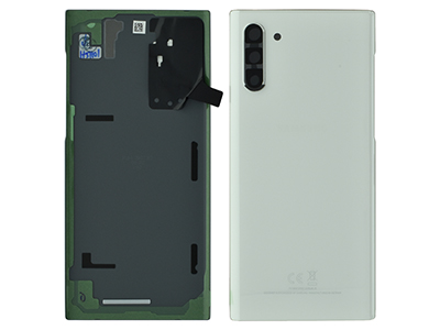 Samsung Galaxy Note 10 Cover Batteria in vetro + Vetrino Camera + Adesivi Aura White (ECOSTORE)