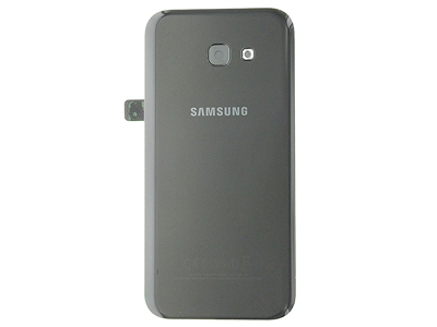 Samsung Galaxy A5 2017 Cover Batteria in vetro + Vetrino Camera + Adesivi Nero (ECOSTORE)