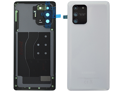 Samsung Galaxy S10 Lite Cover Batteria + Vetrino Camera + Adesivi Bianco (ECOSTORE)