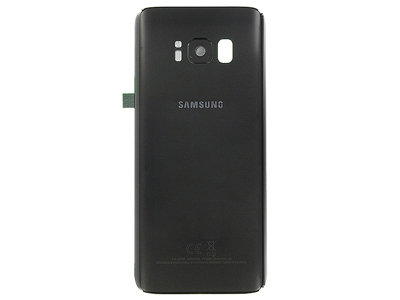Samsung Galaxy S8 Cover Batteria in vetro + Vetrino Camera + Vetrino Flash Nero (ECOSTORE)