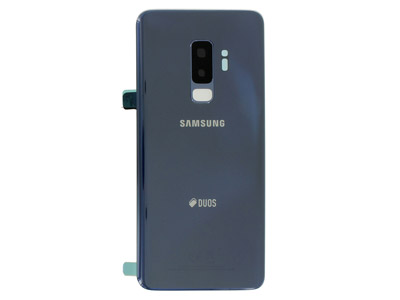Samsung Galaxy S9 Plus Cover Batteria in vetro + Vetrino Camera + Vetrino Flash Coral Blu Vers. Dual (ECOSTORE)