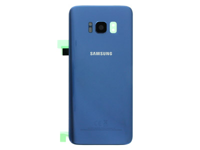 Samsung S8 Cover Batteria in vetro + Vetrino Camera + Vetrino Flash Blu (ECOSTORE)