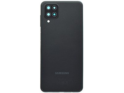 Samsung A12 Cover Batteria + Vetrino Camera + Tasti Laterali + Lettore Impronta Black (ECOSTORE)