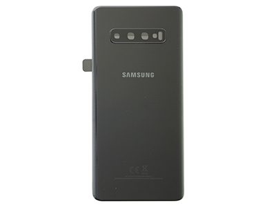 Samsung GALAXY S10+ Cover Batteria in vetro + Vetrino Camera Nero (ECOSTORE)