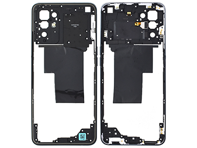 Oppo A94 5G Rear Cover + Tasti Laterali + Antenna NFC + Flash Fluid Black (ECOSTORE)