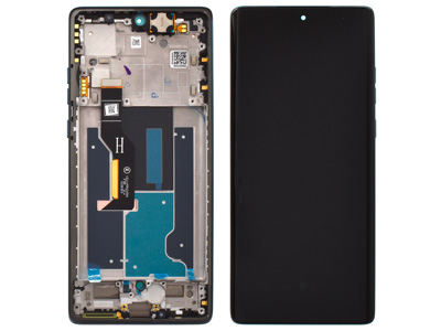 Motorola EDGE 50 FUSION Lcd + Touch Screen + Frame + Tasti Laterali Forest Blue