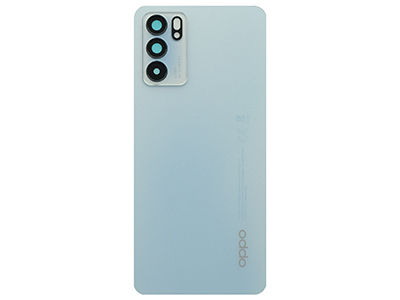 Oppo RENO 6 5G Cover Batteria + Vetrino Camera + Adesivi Arctic Blue