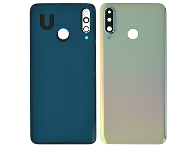 Huawei P30 Lite Cover Batteria + Adesivo + Vetrino Camera Pearl White Vers 48MP NO LOGO