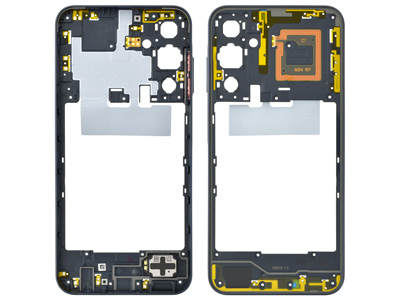 Samsung GALAXY A25 5G Guscio frontale + Frame Supporto Lcd + Antenna NFC + Tasto Volume Black