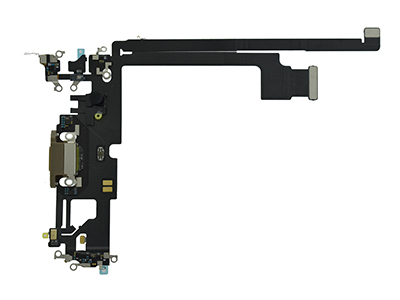 Apple iPhone 12 Pro Max Flat cable + Connettore Ricarica + Microfono Oro No Logo (ECOSTORE)