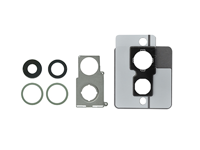 Apple iPhone 12 Mini Cover Camera + Vetrino + Frame + Adesivo Verde Kit 2 Camere Completo