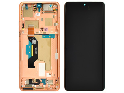 Motorola MOTO EDGE 50 ULTRA LCD + Touch Screen + Frame + Tasti Laterali Peach Fuzz ( ECOSTORE)