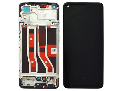 Oppo A74 Service Pack LCD + Touchscreen + Frame + Switch Tasti - Nero (Renew)