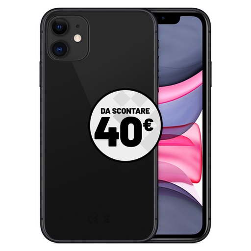 [APPIP1164NR31] Apple iPhone 11 (64 GB) Nero - Grado Estetico: Buono - Batteria Nuova