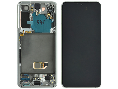 [SG0S21DSOW] Samsung Galaxy S21 5G LCD + Touchscreen + Frame + Tasti Laterali + Vibrazione Phantom White (ECOSTORE)
