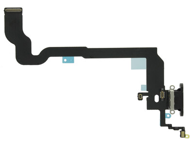 [IPX0FCC] Apple iPhone X Flat Cable + Connettore di Ricarica + Microfono Nero (No Logo)