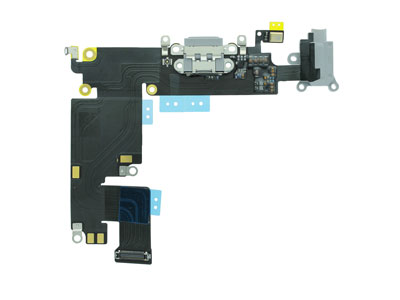 [IP006PCRNC] Apple iPhone 6 Plus Flat Cable + Jack Audio + Connettore di Ricarica + Microfono Grigio Scuro No Logo