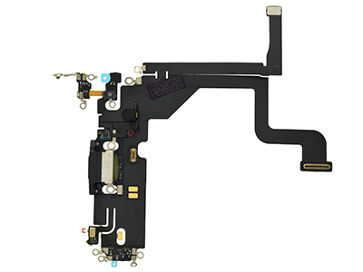 [IP013PCRBC] Apple iPhone 13 Pro Flat Cable + Connettore di Ricarica + Microfono Black No Logo