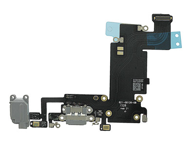 [IP06SPCRNC] Apple iPhone 6S Plus Flat Cable + Jack Audio + Connettore di Ricarica + Microfono Grigio Scuro No Logo