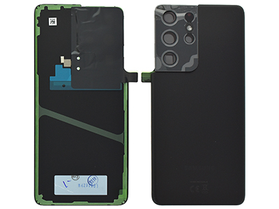 [SGS21UBCNO] Samsung Galaxy S21 Ultra Cover Batteria + Vetrino Camera + Adesivi Phantom Black