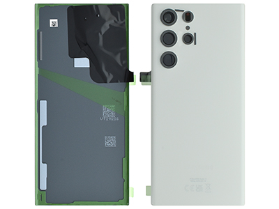 [SGS22UBCWO] Samsung Galaxy S22 Ultra Cover Batteria + Vetrino Camera + Adesivi Phantom White (ECOSTORE)