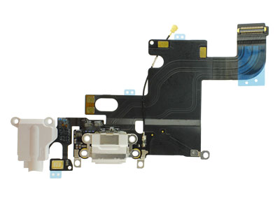 [IP0006CRWC] Apple iPhone 6 Flat Cable + Jack Audio + Connettore di Ricarica + Microfono Bianco No Logo