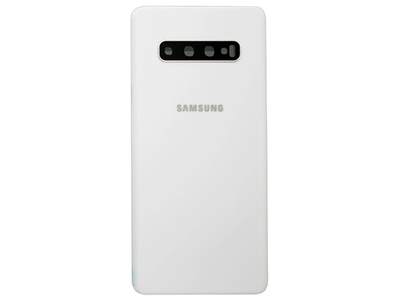 [SGS10PBCWO] Samsung Galaxy S10+ Cover Batteria in vetro + Vetrino Camera Ceramic White (ECOSTORE)