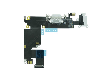 [IP006PCRWC] Apple iPhone 6 Plus Flat Cable + Jack Audio + Connettore Ricarica + Microfono Bianco No logo