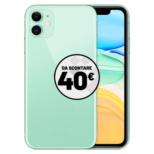 [APPIP1164VRD41] Apple iPhone 11 (64 GB) Verde - Grado Estetico: Buono Plus - Batteria Nuova