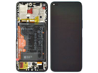 [HW0N8IDSO] Huawei Nova 8i LCD + Touchscreen + Frame + Batteria + Vibrazione + Altoparlante + Switch Tasti Lat Silver ( ECOSTORE)