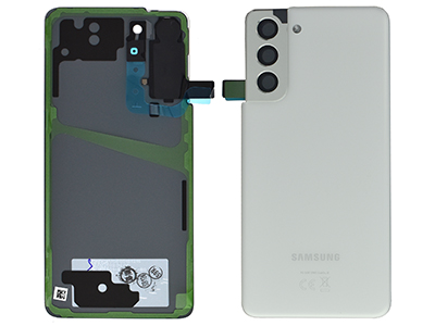 [SG0S21BCO] Samsung Galaxy S21 Cover Batteria + Vetrino Camera + Adesivi Phantom White