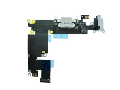 [IP06PLCRGC] Apple Iphone 6 Plus Flat cable + Jack Audio + Connettore Ricarica + Microfono Grigio Chiaro No logo