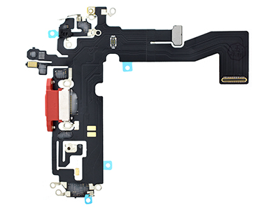 [IP0012CRRC] Apple iPhone 12 Flat cable + Connettore Ricarica + Microfono Rosso No Logo