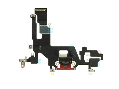 [IP0011CRRC] Apple iPhone 11 Flat cable + Connettore Ricarica + Microfono Rosso No Logo