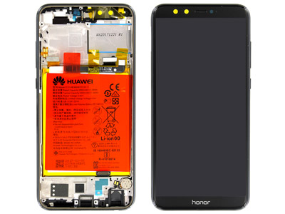 [HN009LDSON] Honor Honor 9 Lite Service Pack LCD + Touchscreen + Frame + Batteria + Tasti Lat. + Altoparlante + Vibrazione Nero ( ECOSTORE)