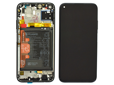 [HWP40LDSON] Huawei P40 Lite Service Pack LCD + Touch + Frame + Batteria + Tasti Laterali + Altoparlante Nero - 02353KFU
