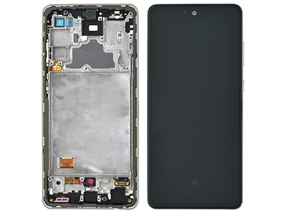 [SG0A72DSOAW] Samsung Galaxy A72 - Service Pack LCD + Touchscreen + Frame + Tasti Laterali Awesome White GH82 - 25460D